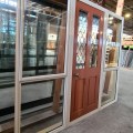 Recycled Aluminium Frame, Wooden Exterior Door With Sidelites 2400 x 2000 #2203