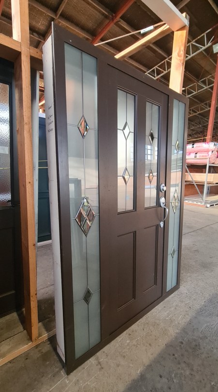 Recycled Aluminium Frame, Wooden Exterior Door With Sidelites 1430 x 2020 #2276