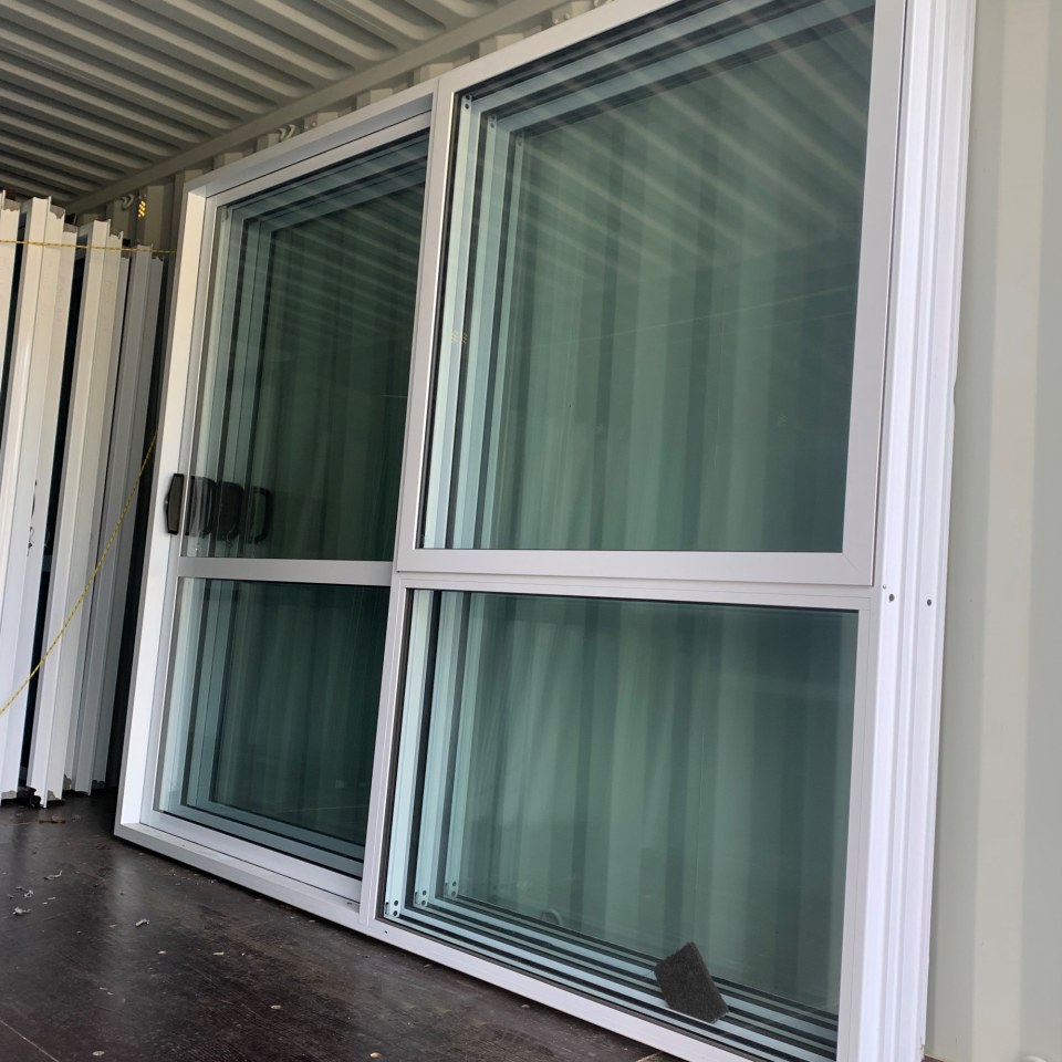 NEW Double Glazed Aluminium Ranchslider Door 2400 x 2000 Arctic White - High Wind