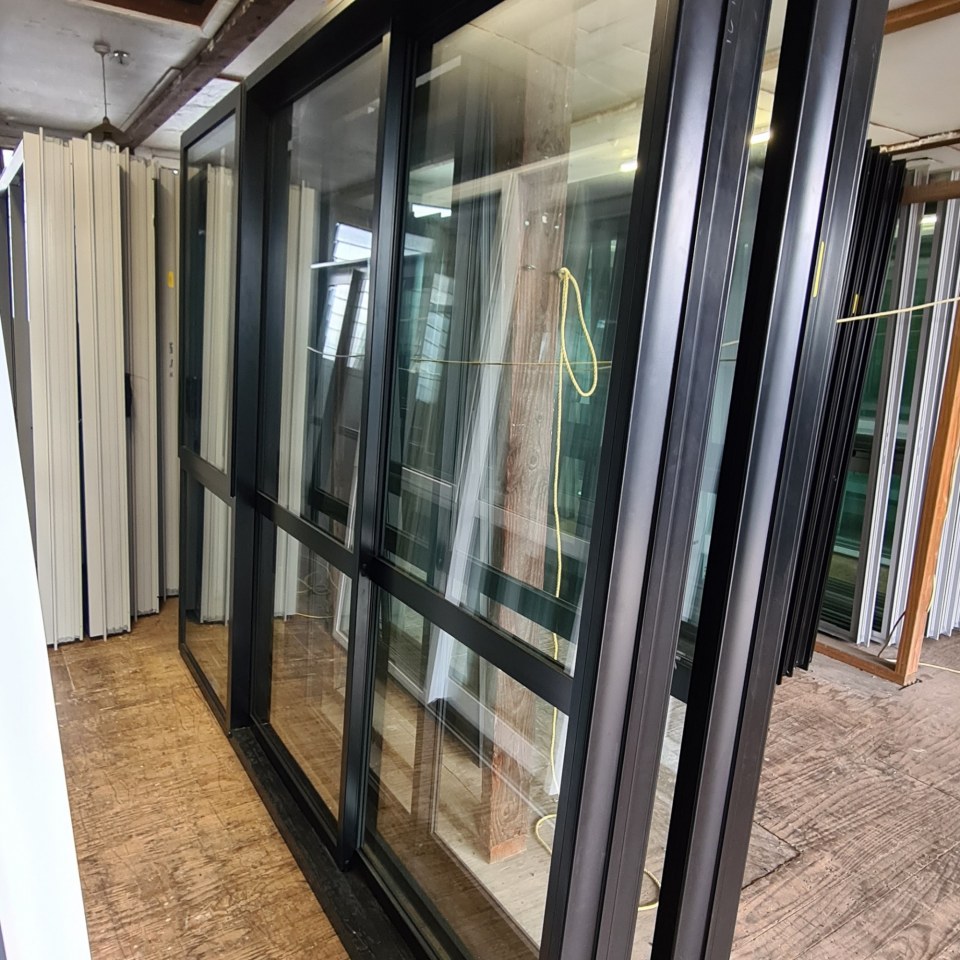 NEW DG Aluminium Stackerslider 2400 x 2000 Matte Black, Opening Window