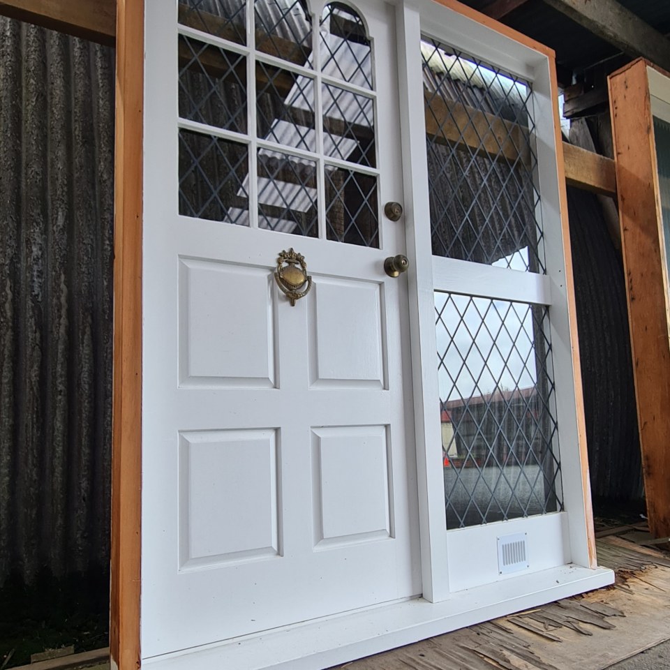 Recycled Wooden Exterior Door With Sidelite 1630 x 2040 #3241