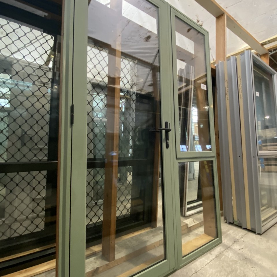 Recycled Double Glazed Aluminium, Single Exterior Door With Sidelite 1400 x 2140 #3433
