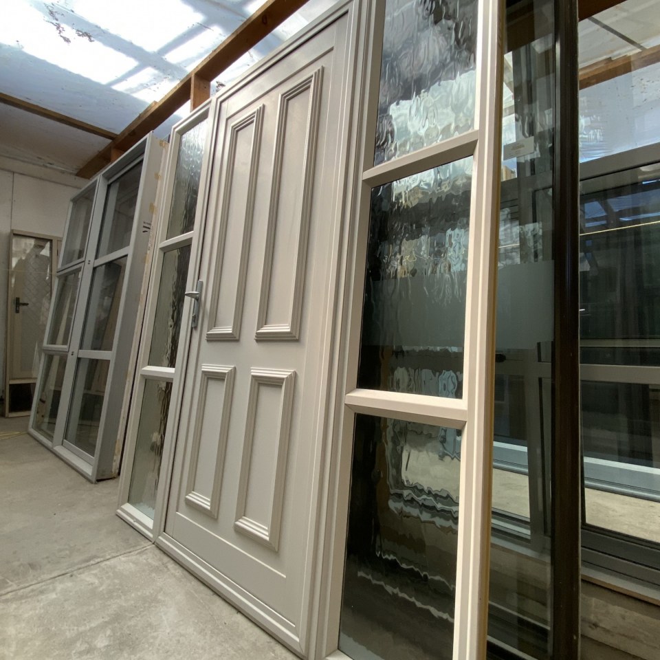 Recycled Aluminium, Single Exterior Door With Sidelites 1740 x 2000 #3443