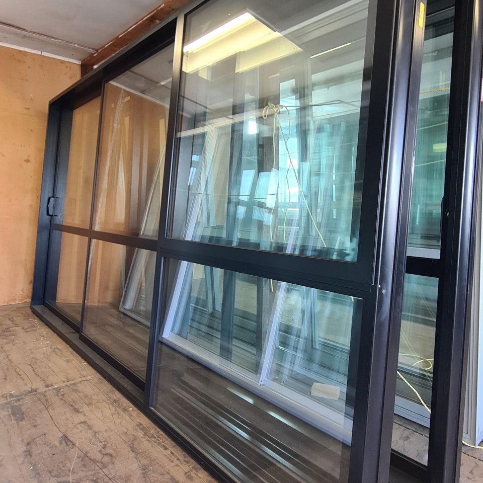 NEW DG Aluminium Stackerslider 3600 x 2000 Matte Black, Opening Window