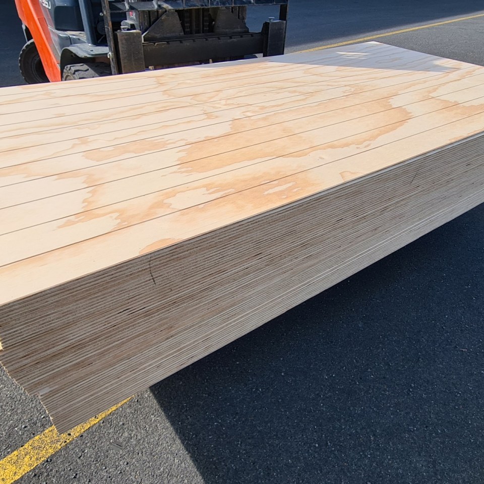 9mm V Groove Pine Plywood, Untreated 2400 x 1200