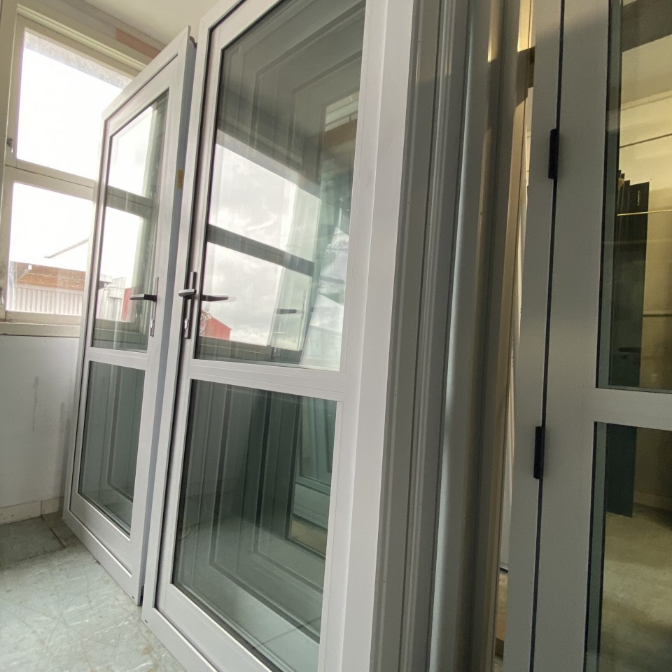 NEW Double Glazed Aluminium, Single Door 880 x 2000 Open In, Arctic White
