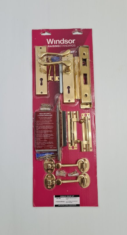 NEW Windsor French Door Kit- Polished Brass