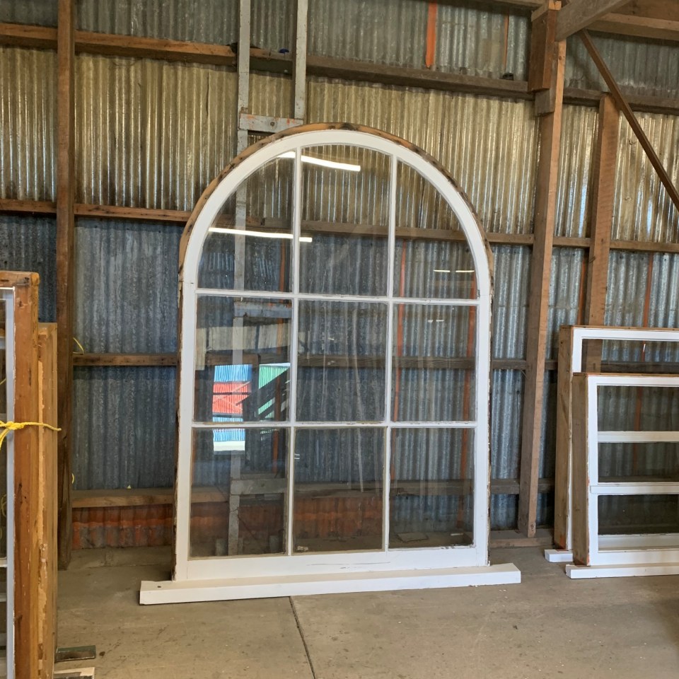 Recycled Wooden Arch Window 1580 x 2250