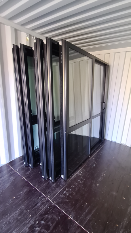NEW Double Glazed Aluminium Ranchslider Door 1800 x 2000 Ironsand - High Wind
