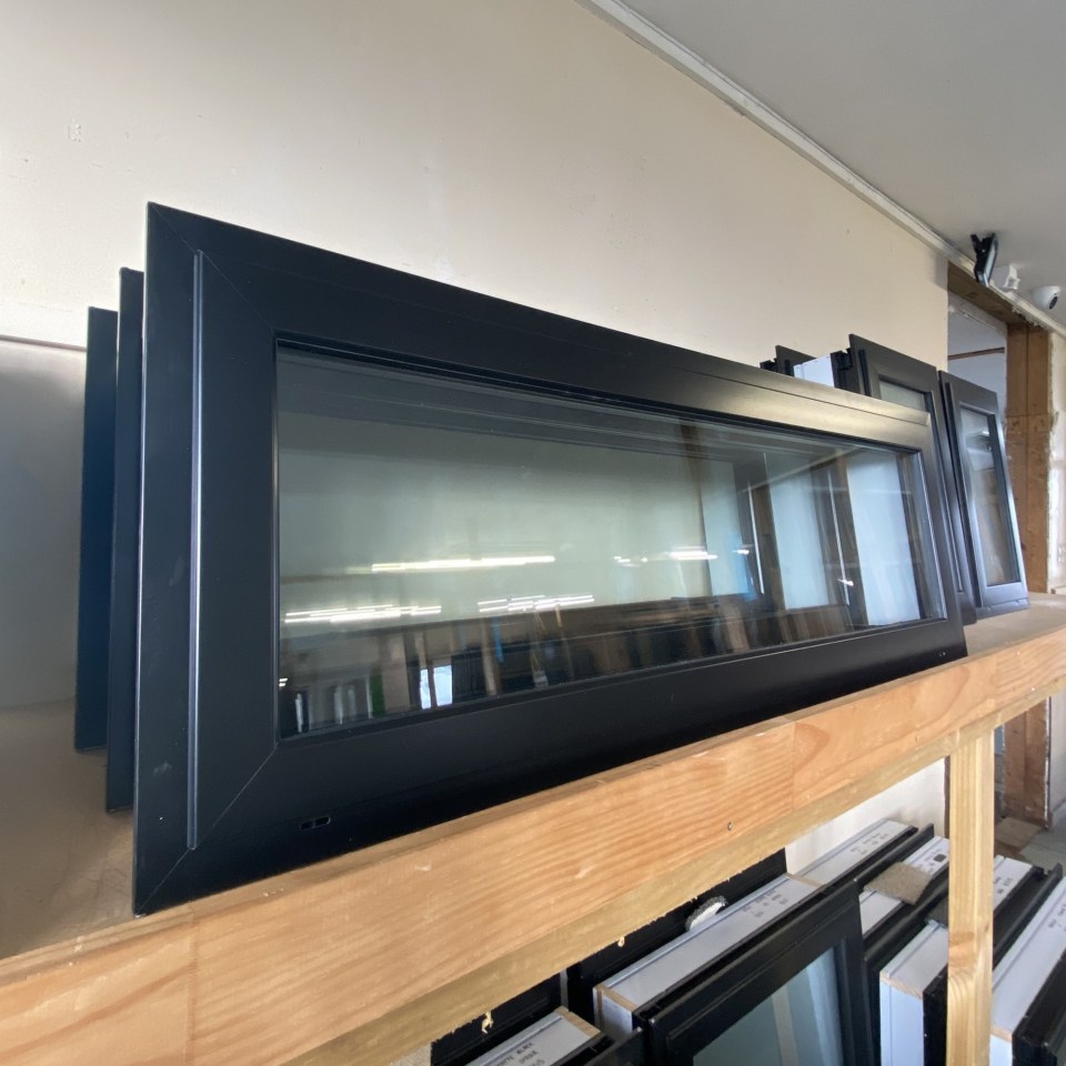 NEW Double Glazed Aluminium Window 1200 x 400 Matte Black