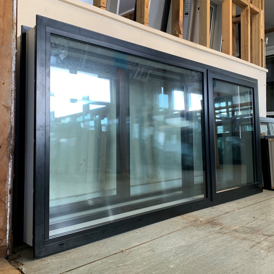 NEW Double Glazed Aluminium Window 1800 x 850 Matte Black