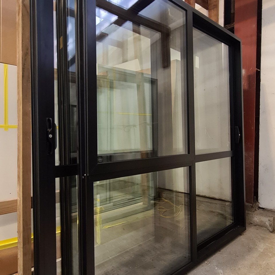NEW Double Glazed Aluminium Ranchslider Door 1800 x 2000 Matte Black - High Wind