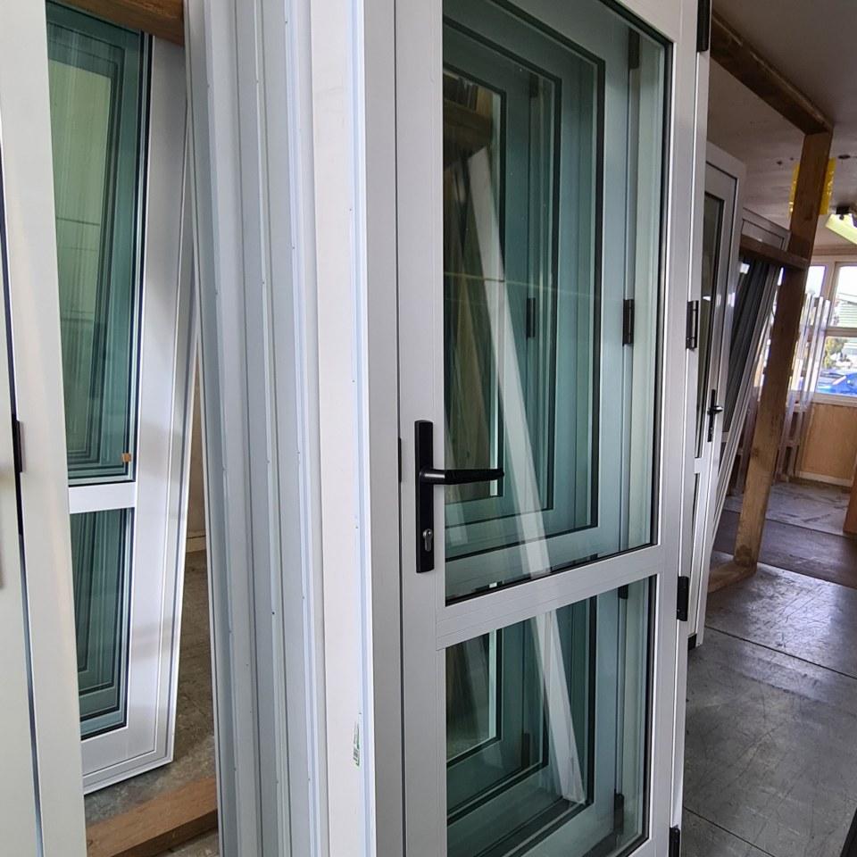 NEW Double Glazed Aluminium, Single Door 880 x 2000 Open Out, Arctic White