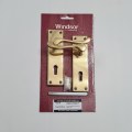 NEW Windsor Keyhole Door Handles- Polished Brass